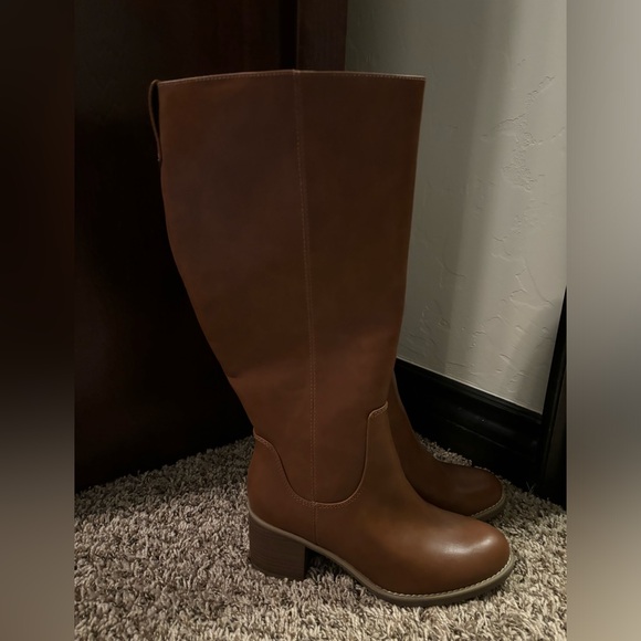 TARGET Camel Color Heeled Wide Calf Knee High Boots Size 8 NWOT - Picture 5 of 7